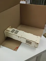 Early enclosure prototype photographed inside a simple cardboard light box Early enclosure prototype photographed inside a simple cardboard light box