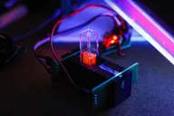 Measuring fluorescence in a bacterial culture, illuminated by a UV LED Measuring fluorescence in a bacterial culture, illuminated by a UV LED