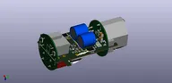 3D render of a cylindrical LED lamp assembly with capacitors mounted between two circular boards 3D render of a cylindrical LED lamp assembly with capacitors mounted between two circular boards